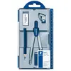 Image de Staedtler Noris 550, Compas scolaire de précision pour l'école, Boîtier refermable pratique avec étui de mine, attache-compas universelle, gomme et crayon, 550 60 S1