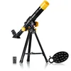 Image de National Geographic 9140400 Télescope à lentille 40/400 pour Enfants avec Monture AZ, 2 oculaires, Boussole intégrée et Support pour Smartphone, Noir