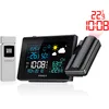 Image de Station météo radio-pilotée Kienzle avec projection, écran couleur, capteur extérieur, alerte moisissure, 2 alarmes