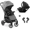 Image de HAUK - Ensemble de voyage 2-en-1 Shop N Care - Poussette + Siège auto + adaptateurs - 4 roues - Gris