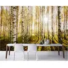 Image de Lsfhb Forêt De Bouleaux Forêt Ensoleillée Nature 3D Wallpaperliving Room Canapé Tv Mur Chambre Papier Peint Décoration-120X100Cm