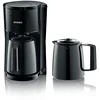 Image de SEVERIN Cafetière Filtre Isotherme, 1 000W, 1L, Jusqu'à 8 tasses, 2 Verseuses Isothermes, Couvercles de Filtration, Noir, KA 9252