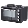 Image de SEVERIN Mini-Four à chaleur tournante 30 L avec tournebroche et plaques de cuisson, Four posable 2 500 W design élégant, Mini-four électrique minuteur 120 min, Noir/Inox, TO 2065