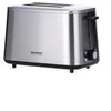 Image de SEVERIN Turbo AT 2513 Grille-pain avec grille réchauffe-viennoiseries en acier inoxydable pour griller 50% plus rapidement grâce à une puissance de 1600 W, acier inoxydable brossé/noir