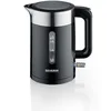 Image de SEVERIN Bouilloire pratique sans fil avec commande à une main et volume de 1,7 l, sans BPA, acier inoxydable brossé/noir, ustensiles de cuisine WK 9265