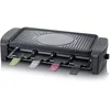 Image de SEVERIN Appareil à raclette pour 8 personnes, Plaque de cuisson avec surface de cuisson rainurée et lisse 41,5 x 21 cm antiadhésive, Gril raclette 1 400 W, noir/inox, RG 9646