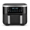 Image de SEVERIN Friteuse à air chaud 2 850 W, Friteuse sans huile avec technologie à air chaud et 2 paniers de 3,25 litres chacun, Multicuiseur avec Fonction Déshydratation, Noir, FR 2453