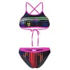 Image de Aquafeel Bikini Professionnel Minicross Back Polyester (P.B.T), Noir/Multicolore