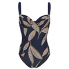 Image de Fashy Maillot de Bain pour Femme (en 78% Polyamide recyclé) - Motif intégral - Bleu Marine, Bleu, 44/D