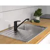 Image de SCHÜTTE GRANDE 77266 Robinet de cuisine mitigeur monocommande rotatif à 180° Noir mat