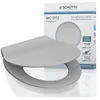 Image de Schütte SLIM 82702, Abattant WC en Duroplast avec système d'abaissement automatique et fonction détachable, compatible avec la majorité des cuvettes WC, Gris