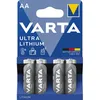 Image de VARTA Piles AA, lot de 4, Ultra Lithium, 1,5V, adaptées aux appareils photo numériques, jouets, appareils GPS, pour le sport et à l'extérieur
