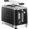 Image de Russell Hobbs Grille-pain (2 Fentes Extra Large) Inspire noir (2 Tranches, structure brillante HQ, Tiroir à miettes, 6 niveaux de brunissage, décongélation et réchauffe-viennoiseries)Toaster 24371-56