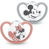 Image de NUK Tétine Space | 0-6 mois | Sucettes avec aérations extra-larges | Silicone sans BPA | Disney Mickey et Minnie Mouse, gris et rose | 2 unités
