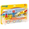 Image de Playmobil 1.2.3 6761 Voiture de course avec camion de transport en occasion ou reconditionné