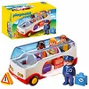 Image de Playmobil 1.2.3 6773 Autocar de Voyage - avec Quatre Personnages, Un véhicule et des Accessoires - Mes Premiers Apprendre en s'amusant - pour Les Tout-Petits 18-36 Mois