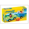 Image de Playmobil : Playmobil 1 2 3 : Voiture avec remorque à cheval en occasion ou reconditionné