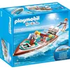 Image de Playmobil Family Fun 9428 Vacanciers avec vedette et moteur submersible en occasion ou reconditionné