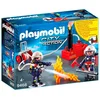 Image de Playmobil 9468 Pompiers avec matériel d'incendie - City Action - avec Deux Personnages, Une Pompe à Incendie, Une Hache et des Casques - Intervention de secourisme - Dès 4 Ans