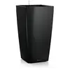 Image de Lechuza   Pot de Fleurs d'Interieur   Premium Cubico   Réserve d'Eau Intégrée   Coloris Noir   30 x 30 x 56 cm