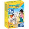 Image de Playmobil 1.2.3 70404 Cavalière avec Cheval 1.2.3 1.2.3-18-36 Mois Ses Premiers