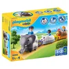 Image de Playmobil 1.2.3 70405 Train des Animaux - avec Trois Personnages, des Animaux et des Accessoires - Mes Premiers Apprendre en s'amusant - pour Les Tout-Petits 18-36 Mois