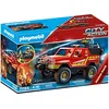 Image de Playmobil 71194 Pick-up et Pompier - City Action - avec Un Personnage, Un Pick-up avec treuil et attelage Ainsi Que des Accessoires - Ville & Métiers - Dès 4 Ans