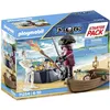 Image de Playmobil 71254 Starter Pack Pirate et Barque - Les Pirates - en quête du trésor - avec Un Personnage, Un Squelette, Une Barque et des Accessoires - Coffret découverte idée Cadeau - Dès 4 Ans