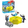 Image de Playmobil 71465 Pompiers avec Coussin de Sauvetage - Action Heroes - avec Trois Personnages, Un Coussin de Sauvetage Qui Peut être gonflé et dégonflé et des Accessoires - Ville & Métiers - Dès 4 Ans
