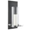 Image de Blomus 65423 Finca Bougeoir Mural Acier Inoxydable Argent/Noir/Transparent 21 x 19 x 52 cm