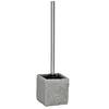 Image de WENKO Brosse WC Granite - Porte-Brosse WC, Polyrésine, 10.3 x 39.5 x 10.3 cm, Gris