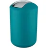 Image de WENKO Petite poubelle salle de bain, poubelle à couvercle basculant Brasil L, 6.5L, turquoise, Ø 19,5 x 31 cm