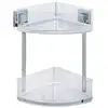 Image de Étagère d'angle en acier inox Vacuum-Loc® Quadro 2 niveaux Wenko by Maximex
