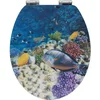 Image de WENKO Abattant WC Poisson 3D - Abattant WC avec système d'abaissement automatique, fixation hygiénique Fix-Clip en zinc moulé sous pression, MDF, 38 x 44.5 cm, Multicolore