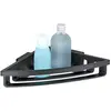 Image de WENKO Power-Loc® étagère d'angle Bralia Noir - Étagère d'angle de Salle de Bain, Fixer sans percer de Trous, Plastique (ABS), 35 x 8.5 x 20 cm, Noir