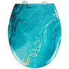 Image de WENKO Abattant WC Stream avec Frein de Chute | Abattant WC clipsable avec Fixation INOX | Installation facile | Assise jusqu'à 350 kg |Thermoplast résistant et hygiénique| 37 x 44,5 cm | Bleu