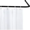 Image de WENKO Barre d'angle Universelle Noir - Tringle pour Rideau de Douche, Style Tendance Industriel, Fait en Aluminium, 2 x 2 cm, Couleur : Noir