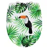 Image de WENKO Abattant WC avec frein de chute, abattant WC original, lunette de WC clipsable, Premium Tucan, fixation inox, thermoplastique, fermeture silencieuse 36,5x45 cm, motif toucan/oiseau, multicolore
