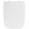 Image de WENKO Abattant WC Exclusive N8 | Lunettes WC avec frein de chute | Installation rapide | Déclipsable pour entretien facile | Tampon mural | Duroplastique antibacterien | 37 x 46,5 cm| Blanc