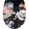 Image de WENKO Abattant Peony surface avec relief Abattant WC antibactérien avec système d'abaissement automatique, fixation en acier inox hygiénique inox Fix-Clip Multicolore