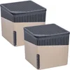 Image de WENKO Déshumidificateur Cube 1000 g, lot de 2, pour pièces jusqu’à 80 m³, elimine l'humidité, anti moississure, sans électricité, silencieux, rechargeable, beige