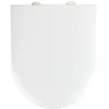 Image de WENKO Abattant WC Exclusive Nr 1 | Siège WC antibactérien en Duroplast avec frein de chute | Dimensions 37 x 46 cm | Couleur blanche et fixation en acier inoxydable matte