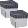 Image de WENKO Déshumidificateur Cube 1000 g, lot de 2, pour pièces jusqu’à 80 m³, elimine l'humidité, anti moississure, sans électricité, silencieux, rechargeable, gris