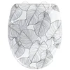 Image de WENKO Siège WC Samoa, de toilette design en duroplast qualité avec système fermeture facileantibactérien anti-rayure, 38 x 45 cm, blanc/gris 25505100 Multicolore
