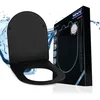 Image de WENKO Abattant WC Galati noir mat | Abattant WC design avec descente amortie Soft-Close en Duroplast | Ultraflat et hygiénique | DIM (L x l) 36 x 46 cm | Couleur noire élégante et moderne
