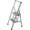 Image de WENKO Escabeau 2 marches, escabeau Pliable Aluminium Design, 44 x 94 x 51 cm, Couleur Argent