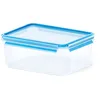 Image de Emsa 508546 Boîte alimentaire rectangulaire avec couvercle, Transparent/bleu, 3,7 L, Clip & Close
