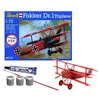 Image de Revell 74116 Kit de démarrage Fokker DR.1 Triplan échelle 1:72 Kit de maquette en plastique non construit avec accessoires
