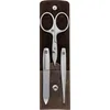 Image de ZWILLING Manucure kit (3 pièces, soin des ongles et pédicure, étui de poche en cuir véritable, précision, avec ciseaux à ongles combinés), Premium, Brun