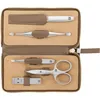 Image de ZWILLING Twinox Case Manicure Pedicure Cowhide Zip Care Set 5-Piece, Taupe, 1 Unité